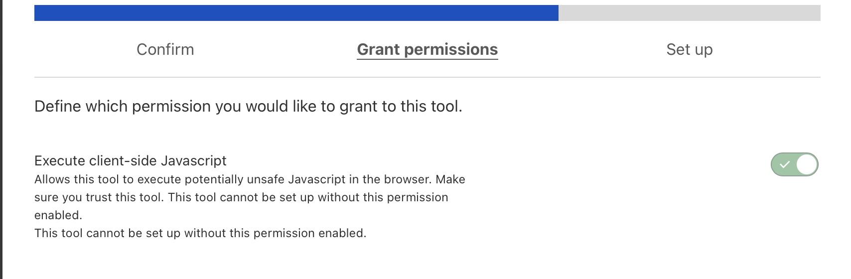 Execute JS permission